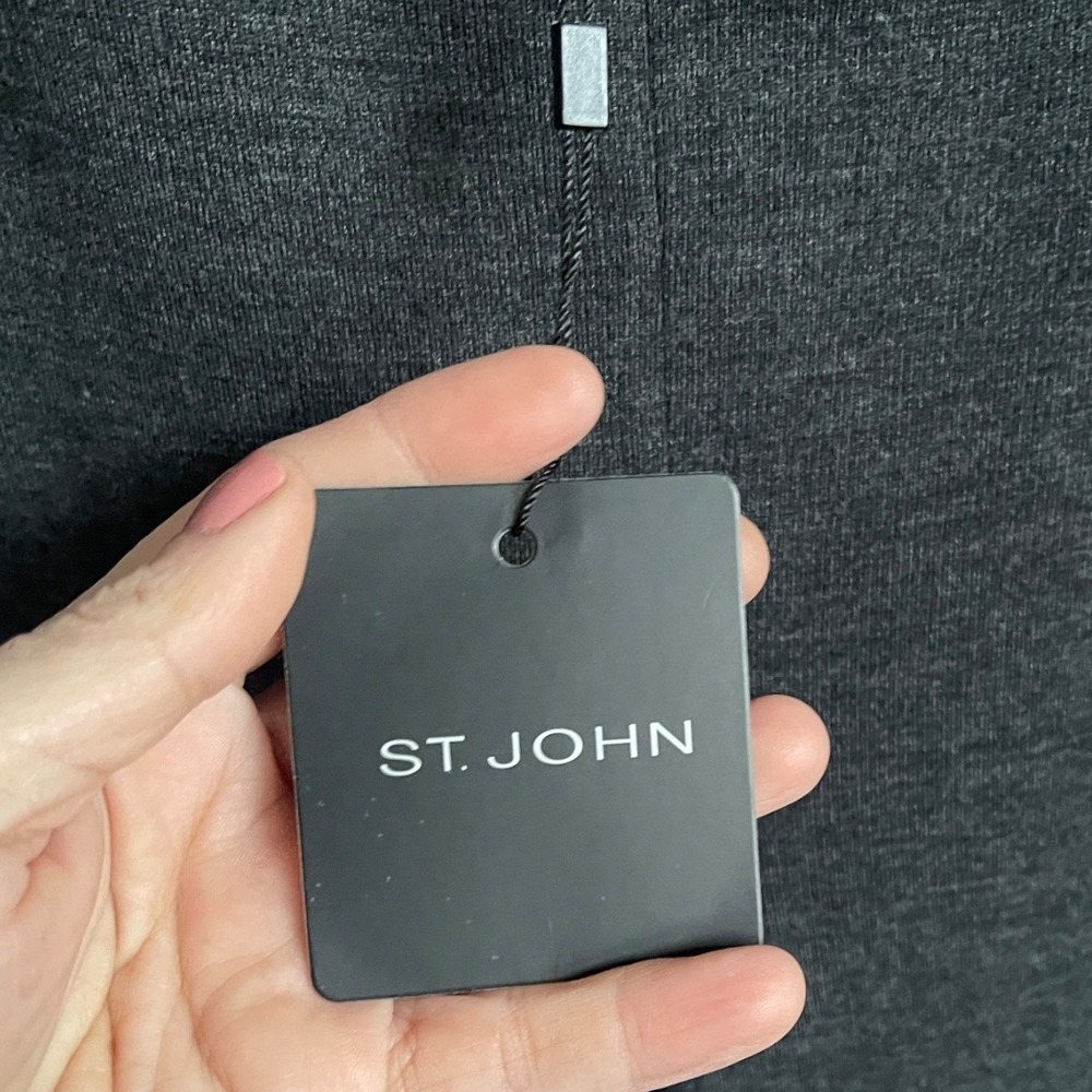 NWT St. John Women's‎ Charcoal Melange Wool Pants Size 16 - Picture 7 of 8